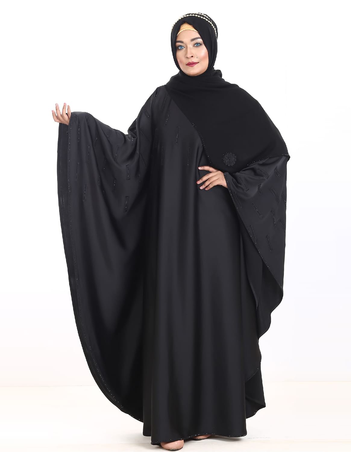 Black Abaya with Gorgeous Stone Works