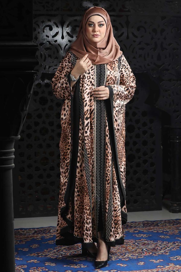 Printed Abaya with Stone Work